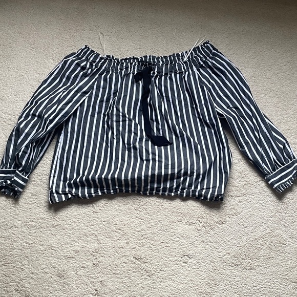 J. Crew Tops - J.Crew Striped Off Shoulder Top